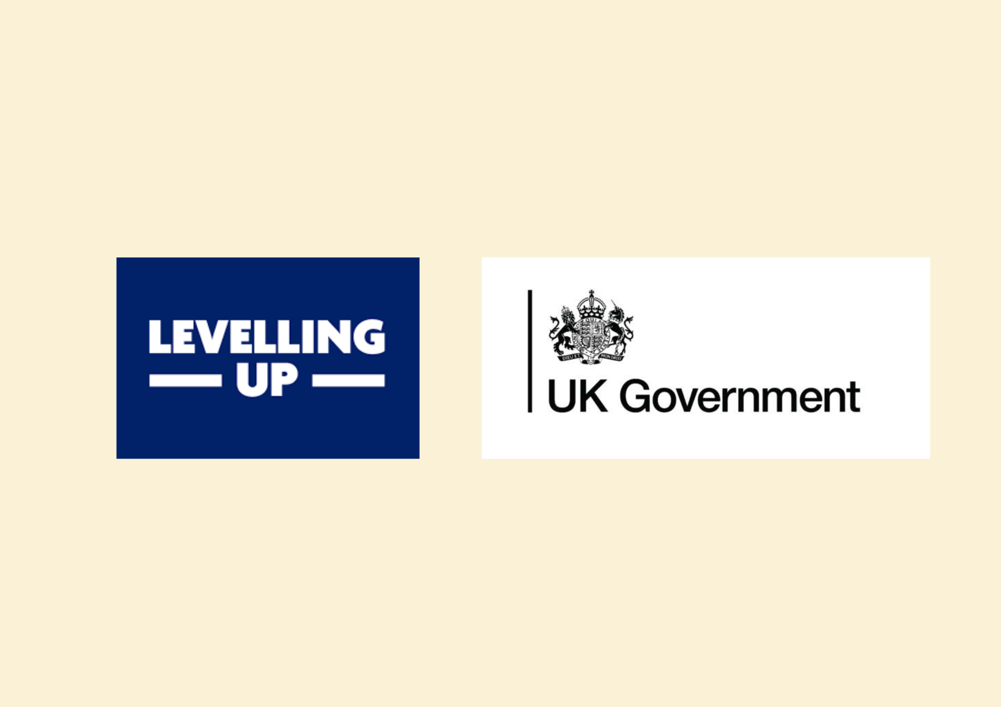 Levelling up and Uk government logos