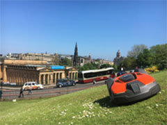 robot mower on the mound